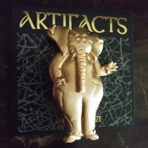 JJ Jonette Artifacts ELEPHANT Pin on Orig Card!
